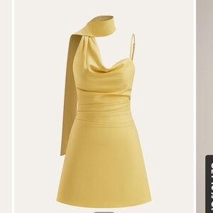 Butter Yellow One-Shoulder Dress